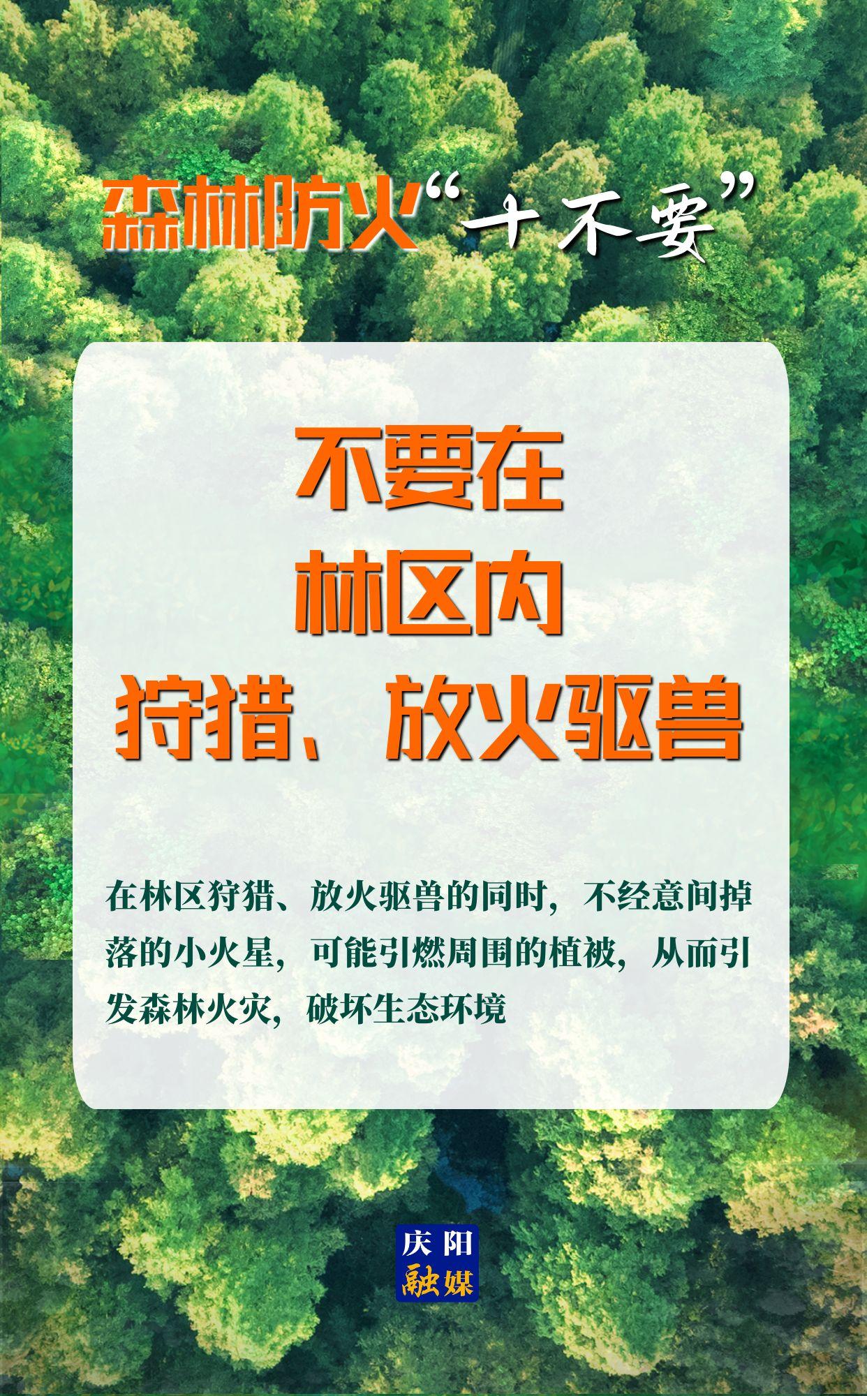 【微海報】森林防火“十不要”⑨丨不要在林區(qū)內(nèi)狩獵、放火驅(qū)獸